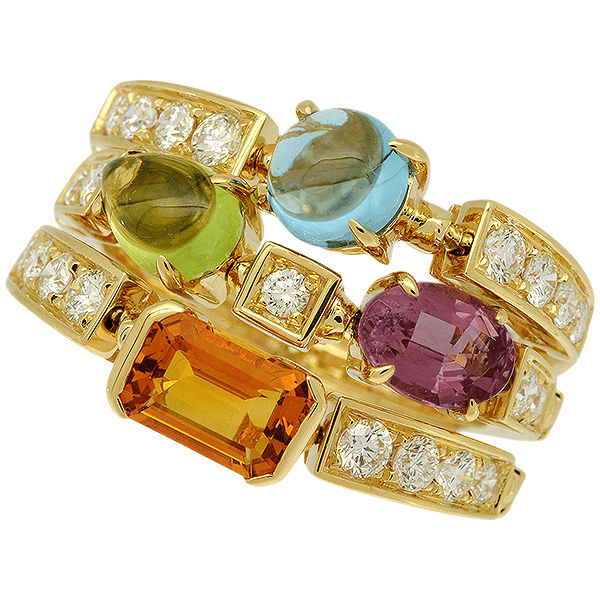 ブルガリ アレグラ マルチカラー ダイヤ リング K18YG