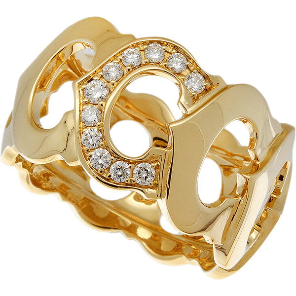 カルティエ Cドゥ ダイヤ リング K18YG