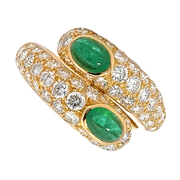 カルティエ ミミ エメラルド パヴェダイヤ リング K18YG