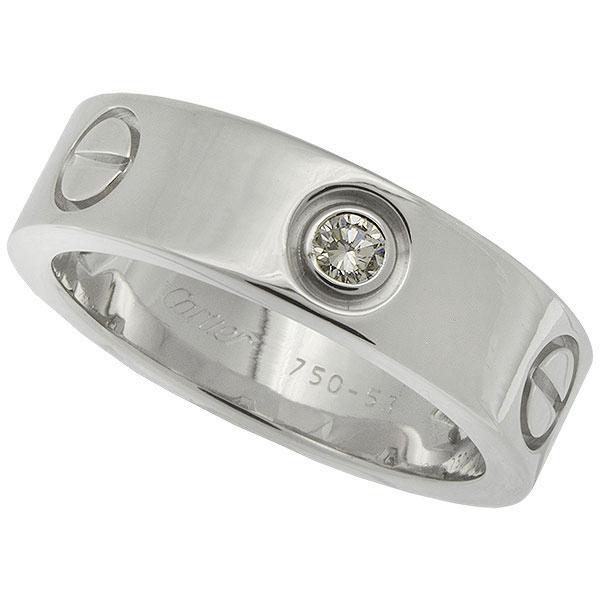 カルティエ ラブ ハーフダイヤ リング K18WG