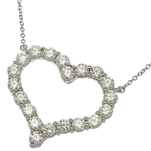 ティファニー センチメンタルハート ラージ ダイヤ ネックレス PT950