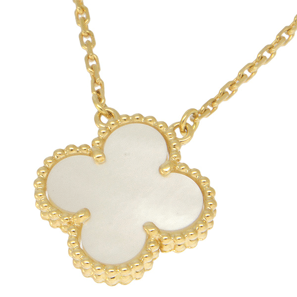 ヴァンクリーフ&アーペル ヴィンテージ アルハンブラ シェル ネックレス K18YG