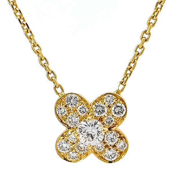 ヴァンクリーフ&アーペル トレフル ダイヤ ネックレス K18YG