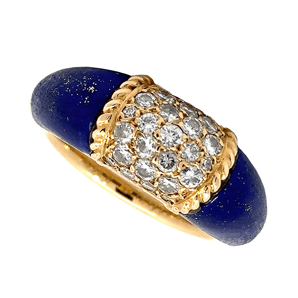 ヴァンクリーフ&アーペル フィリピン ラピス ダイヤ リング K18YG