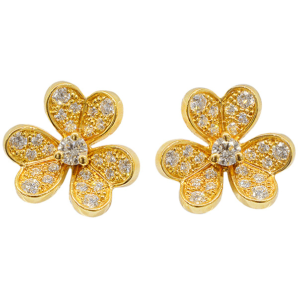 ヴァンクリーフ&アーペル フリヴォル ダイヤ ピアス K18YG